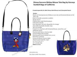 Disney Harvey’s Sorcerer Mickey Apprentice Tote Seatbelt Bag & Crossbody Nwt