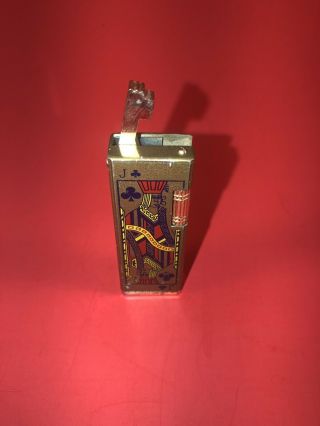 Vintage 70’s Collectable Gold Colored Jack Of Clubs Lift Arm Lighter