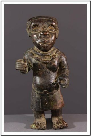 Benin Bronze Statue African Tribal Art Africain Arte Africana Afrikanische Kunst