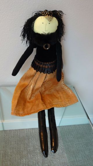 Woof & Poof Halloween Witch 22 " Gold Satin Skirt 2009 With Tag