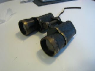 Rare Vintage Nikko Black And Brass Field Binoculars Japan Wwii Military 7 X 50