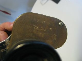Rare Vintage Nikko Black and Brass Field Binoculars Japan WWII Military 7 x 50 5