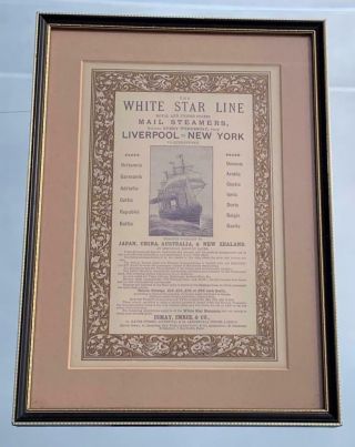 White Star Line Rare 1880 