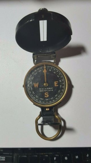 Vintage W & L.  E.  Gurley Compass Ww Ii In