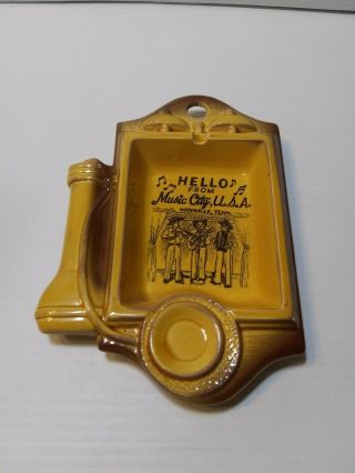 Vintage Nashville Tn Ashtray Telephone Hello From Music City U.  S.  A Trinket Tray