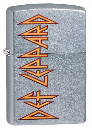 Zippo Windproof Street Chrome Lighter With The Def Leppard Logo 49009