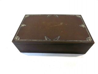 Antique Mission Arts & Crafts Heintz Sterling On Bronze Desktop Humidor Box 1912