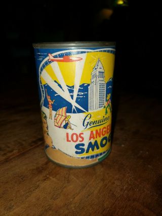 1957 Vintage Can Of Los Angeles Smog Novelty Souvenir Of California
