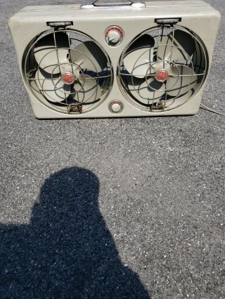 Vintage Ge General Electric Dual Box Fan W/fantrol