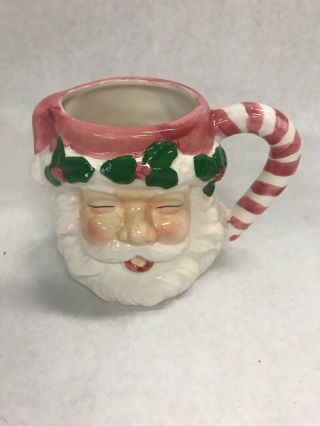 4 Santa mugs VINTAGE CHRISTMAS holiday ceramic handles 2