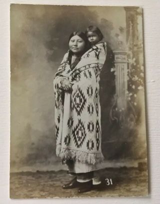 Antique Vintage Native American Woman In Full Dress Photograph