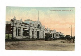 Australia Postcard,  Railway Station,  Fremantle Wa,  Cds Fremantle 1909
