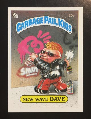 1985 Garbage Pail Kids 1st Series Wave Dave 30a Rare Glossy 2 - Back - Twt