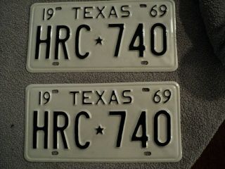 Restored 1969 Texas License Plates