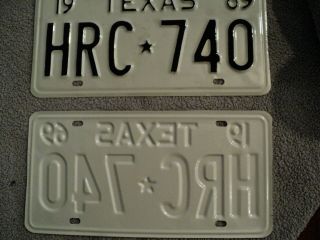 RESTORED 1969 Texas License Plates 2