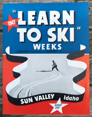 1947 Sun Valley Idaho Travel Brochure Union Pacific Railroad " Learn To Ski "