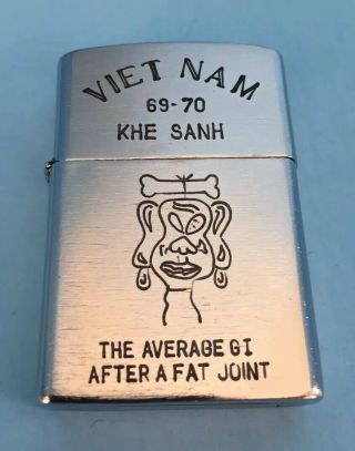 1969 Vietnam War Khe Sanh Zippo Lighter The Average Gi After A Fat Joint