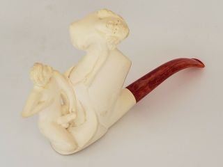 Meerschaum Carved Erotic Pipe with Case UNSMOKED 2