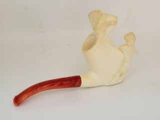 Meerschaum Carved Erotic Pipe with Case UNSMOKED 4