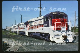 Slide - Auto - Train At 4013 14 15 16 U36b Line - Up Erie Pa 1975