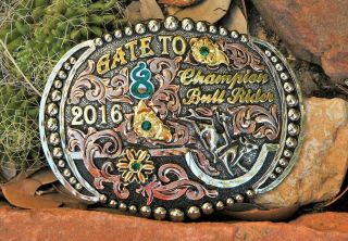Champion Trophy Rodeo Buckle - Champion Bull Rider - 2016