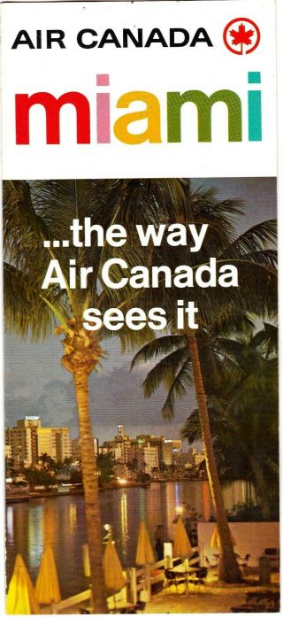 1977 Air Canada Miami Travel Brochure Airline Advertising Meac23