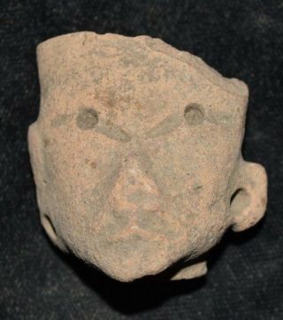 1 3/8 " Pre - Columbian Remojadas Pottery Head Effigy Late Classic Artifact N84