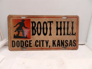 Boot Hill Dodge City Kansas License Plate Advertising Souvenir
