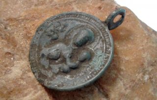 Medieval 12 - 13th Century Rare Orthodox Medal Blessed Virgin Mary W/ Child Jesus