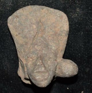 1 3/8 " Pre - Columbian Remojadas Pottery Head Effigy Late Classic Artifact O37