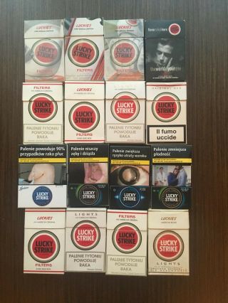 16 Empty Packs Lucky Strike From Italy,  Germany,  Poland,  Argentina - Special F1