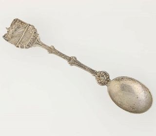 Curacao Caribbean Islands Souvenir Spoon - Sterling Silver Vintage Ornate
