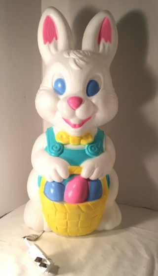 Vintage 19 " Easter Bunny Rabbit Blow Mold - - Light