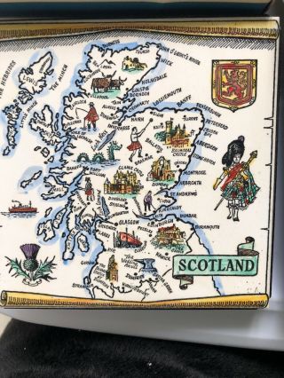 2 Vintage Scotland Tile Trivets Boxed