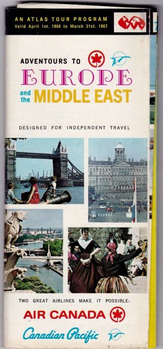 1966 Adventours To Europe & Middle East Air Canada & Cp Air Brochure Meac23