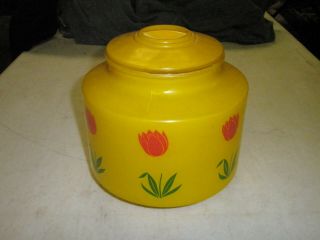 Vintage Rhea Bartlett Collins (rare Size Cookie Jar) : (yellow With Orange Tulips)