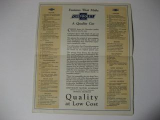 1925 Chevrolet Cars Brochure.  83 Quality Features 2