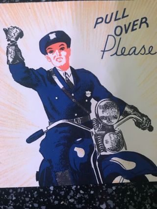 Vintage Christmas Card Lansing Michigan Bike Shop Oscar Lenz Police Officer Car