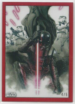 2019 Topps Chrome Star Wars Legacy Darth Vader Cover Art Red Variant 4/5 Mc - 2