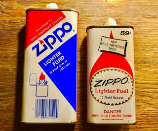 Vintage Zippo Lighter Fuel Can Tin Container Advertising 59 Cent & Retro,  Empty