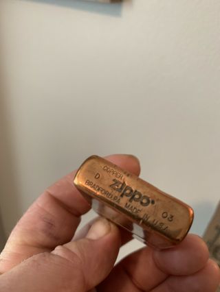 2003 Pure Copper Zippo Lighter RARE With Pipe Insert 6