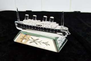 Crystal Glass Model Of White Star Line Titanic.