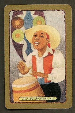 Vintage Coles Swap Card Named People Of The World Calypso Drummer Boy