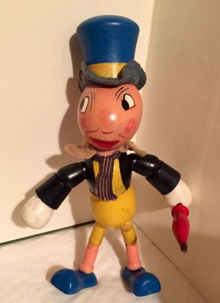 Rare Ideal 1940 Jiminy Cricket Wood Jointed Pinocchio Disney Antique Doll Early 4