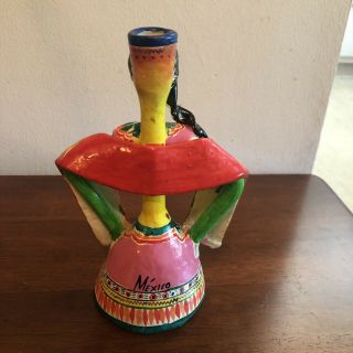 Vintage Day Of The Dead Candlestick Holder 8” By 4” Mexico 2