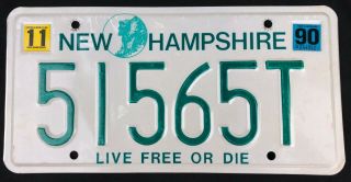 Hampshire 1990 Trailer License Plate 51565t