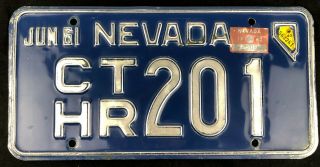 Nevada 1961 - 1963 Trailer License Plate Cthr201