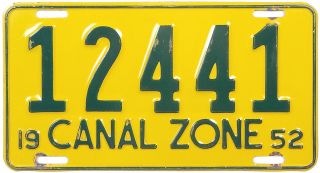 1952 Canal Zone License Plate (jimmy 