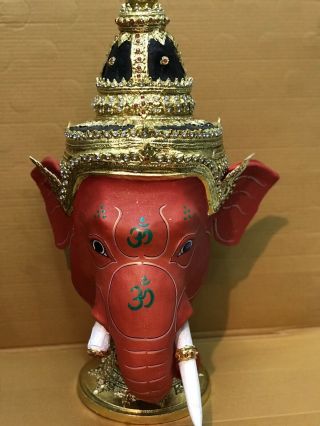 Ganesha God Khon Mask Handmade Thai Traditional Elephant Head Art