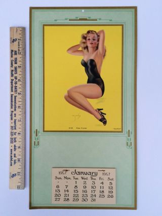 Rare 1957 Vintage Billy Devorss Pin Up Calendar Girl C.  Moss 8 In X 15 In L@@k